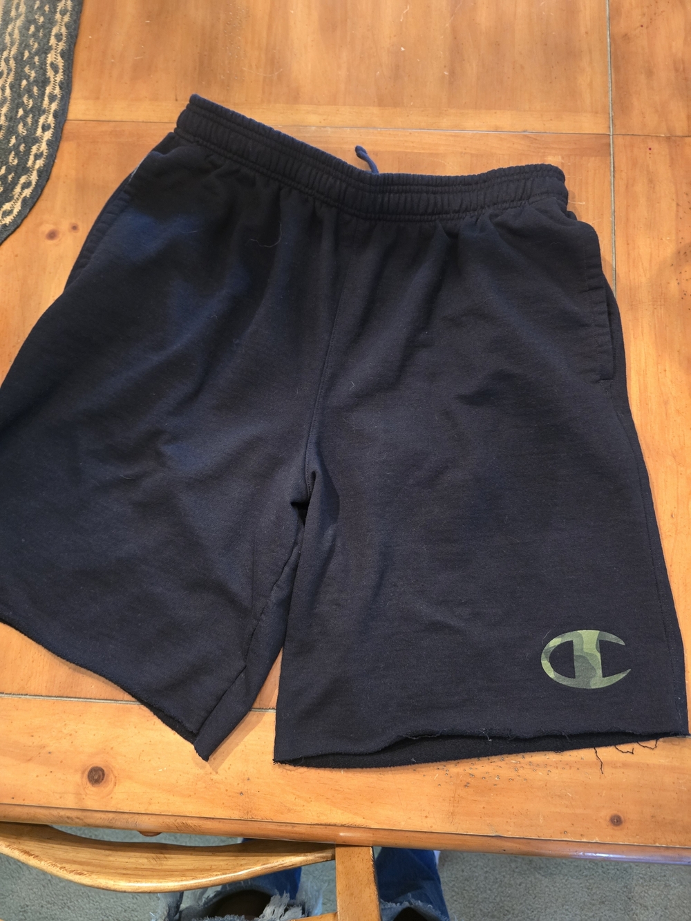 Champion Black Athletic Shorts with Camo Logo 2XL